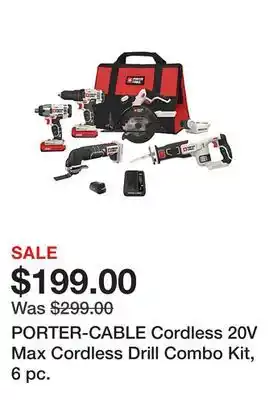 Tractor Supply Company Porter-cable cordless 20v max cordless drill combo kit, 6 pc offer