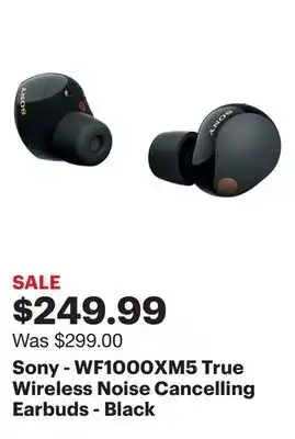 Best Buy Sony - wf1000xm5 true wireless noise cancelling earbuds - black offer