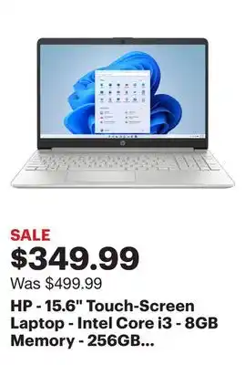 Best Buy Hp - 15.6 touch-screen laptop - intel core i3 - 8gb memory - 256gb ssd - natural silver offer
