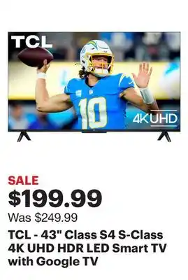 Best Buy Tcl - 43 class s4 s-class 4k uhd hdr led smart tv with google tv offer