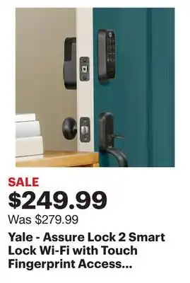 Best Buy Yale - assure lock 2 smart lock wi-fi with touch fingerprint access - black suede offer