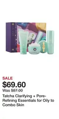 Kohl's Tatcha clarifying + pore-refining essentials for oily to combo skin offer