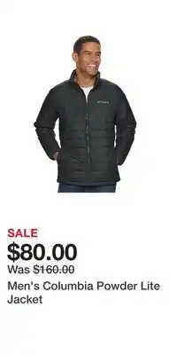 Kohl's Men's columbia powder lite jacket offer