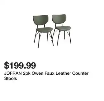 Marshalls Jofran 2pk owen faux leather counter stools offer