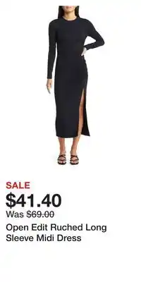 Nordstrom Open edit ruched long sleeve midi dress offer