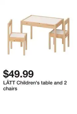 Ikea Lätt children's table and 2 chairs offer