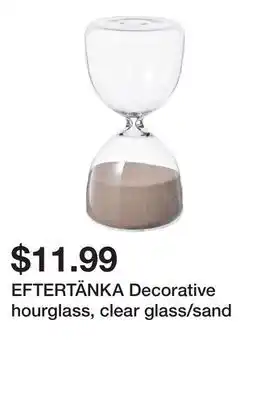 Ikea Eftertänka decorative hourglass, clear glass/sand offer