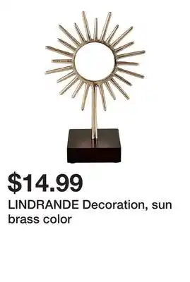 Ikea Lindrande decoration, sun brass color offer