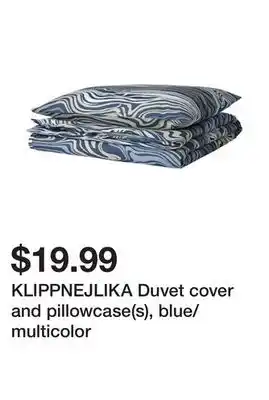 Ikea Klippnejlika duvet cover and pillowcase(s), blue/multicolor offer