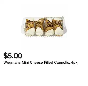 Wegmans Wegmans mini cheese filled cannolis, 4pk offer