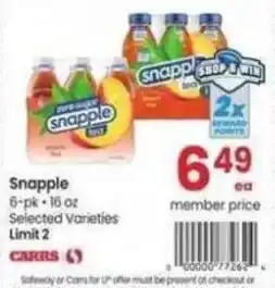 Safeway Snapple offer