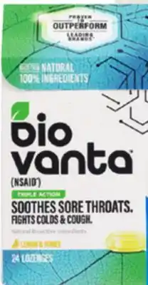 Ocean State Job Lot Biovanta natural throat lozenges offer
