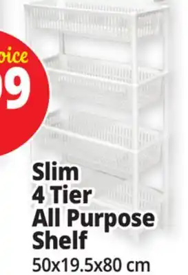 Ocean State Job Lot Slim 4 tier all purpose shelf offer
