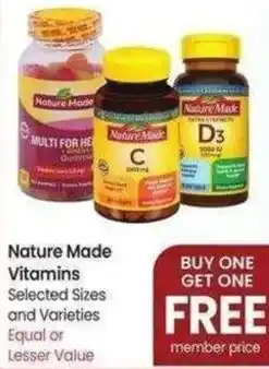 Safeway Nature Made Vitamins offer
