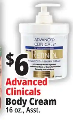 Ocean State Job Lot Advanced clinicals body cream offer