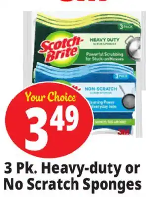Ocean State Job Lot 3 pk. heavy-duty or no scratch sponges offer