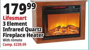 Ocean State Job Lot Lifesmart 3 element infrared quartz fireplace heater offer
