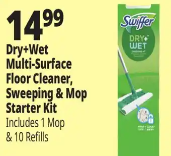Ocean State Job Lot Swiffer sweeper 2-in-1 dry & wet multi-surface floor cleaner starter kit, 11-piece offer