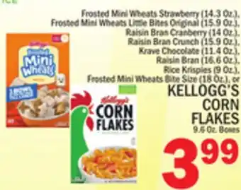 C Town Kellogg's corn flakes 9.6 oz. boxes offer