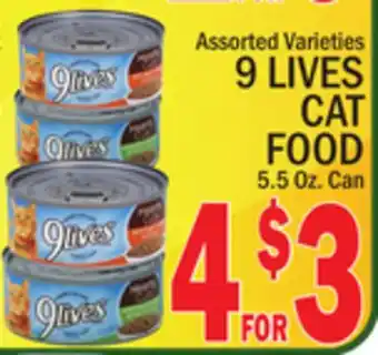 C Town 9 lives cat food offer