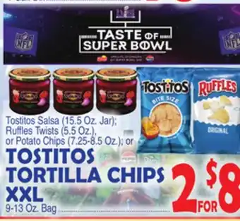 Bravo Supermarkets Tostitos tortilla chips xxl 9-13 oz. bag offer