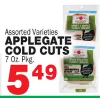 Bravo Supermarkets Applegate cold cuts offer
