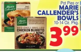 Bravo Supermarkets Marie callender's bowls offer