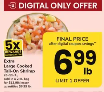 ACME Extra large cooked tail-on shrimp offer