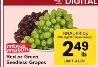 ACME Red or green seedless grapes offer