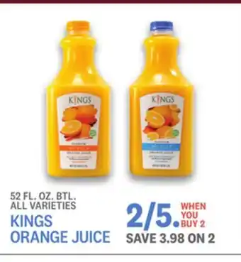 Kings Food Markets Kings orange juice offer
