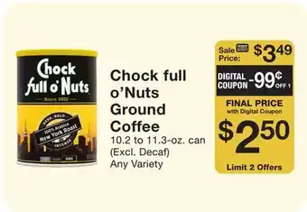 Fairway Store Market Chock full o'nuts ground coffee offer