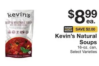 Fairway Store Market Kevin's natural soups offer