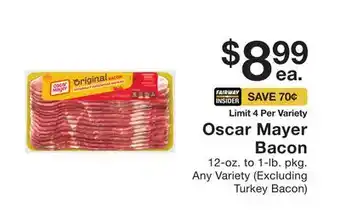Fairway Store Market Oscar mayer bacon offer