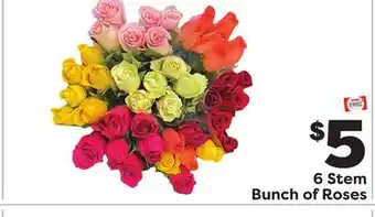 Weis Markets 6 stem bunch of roses offer