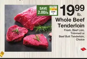 The Fresh Grocer Whole beef tenderloin offer