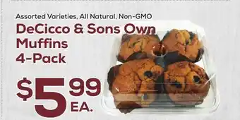 DeCicco & Sons Decicco & sons own muffins 4-pack offer