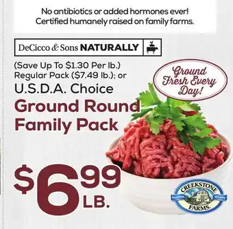 DeCicco & Sons Ground round family pack offer