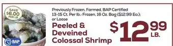 DeCicco & Sons Peeled & deveined colossal shrimp offer
