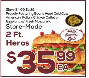 DeCicco & Sons Boar's 2 ft. heros offer