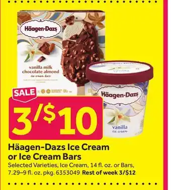 Stop&Shop Häagen-dazs ice cream or ice cream bars offer