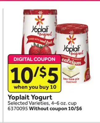 Stop&Shop Yoplait yogurt offer