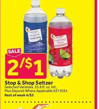 Stop&Shop Stop & shop seltzer offer
