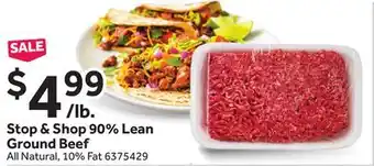 Stop&Shop Stop & shop 90% lean ground beef offer