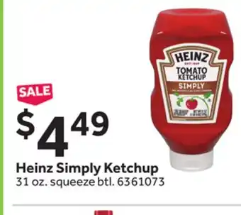 Stop&Shop Heinz simply ketchup offer