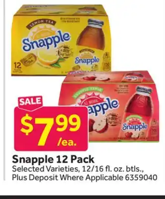 Stop&Shop Snapple 12 pack offer