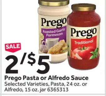 Stop&Shop Prego pasta or alfredo sauce offer