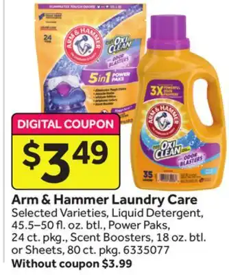 Stop&Shop Arm & hammer laundry care offer