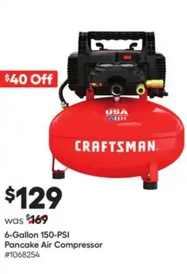 Lowe's 6-gallon 150-psi pancake air compressor offer