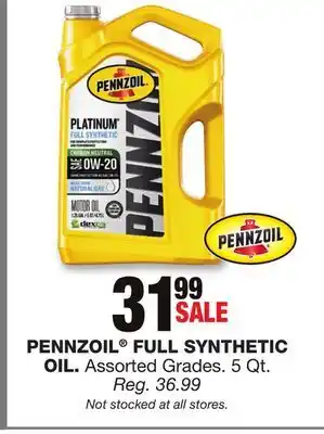 Blain's Farm & Fleet Pennzoil full synthetic oil offer