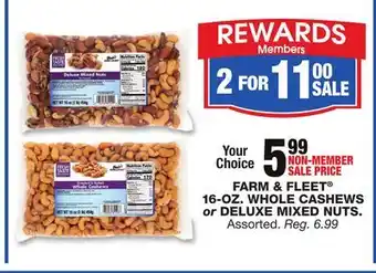 Blain's Farm & Fleet Farm & fleet 16-oz. whole cashews or deluxe mixed nuts offer